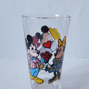 Disney Mickey and Minnie Mouse Glass 1978 Walt Disney Glass